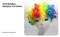 Red Sponge Nose Bright Hues Clown Nose Prop Curly Clown Hairpiece Colorful Design Curly Afro Hairpiece Soft Ringlets for Adults