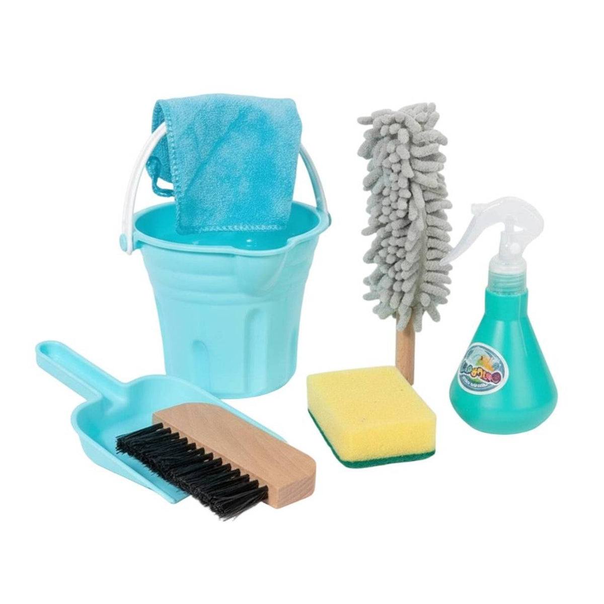 Child-Friendly Colors Pretend Cleaning Toy Soft Bristles Pretend Play Cleaning Kit Microfiber-Style Duster Kids Broom and Mop Set for Children