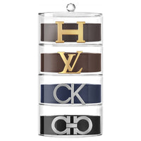 Transparent Acrylic Belt Storage Box, Stackable Cylindrical Display Case for Belts, Jewelry, or Watches