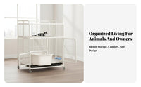 3-Tier Foldable Cat Kennel Integrated Litter Box Multi-Level Cat Crate Easy to Clean Sturdy Construction for Apartment Dwellers