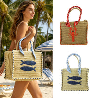 2026 New Raffia Woven Bag for Women - Fashionable Beach Vacation Tote, Large Capacity Commuter Tote