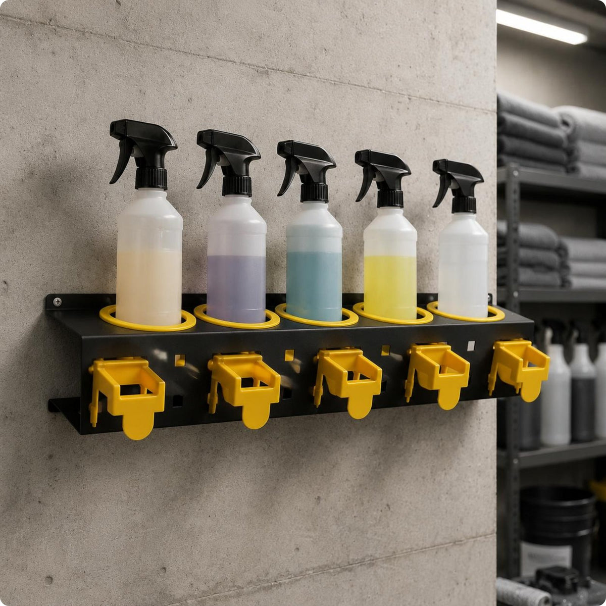 5 Hole Bottle Holder Iron Polish Bottle Holder Wear Resistant for Garage