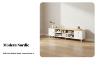 Nordic Theme TV Cabinet Space-Saving Contemporary Television Stand Versatile Modern Media Console for Apartment, Bedroom