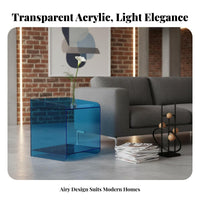 Transparent C-Shaped Table Minimalist Design Nightstand Stain Resistant