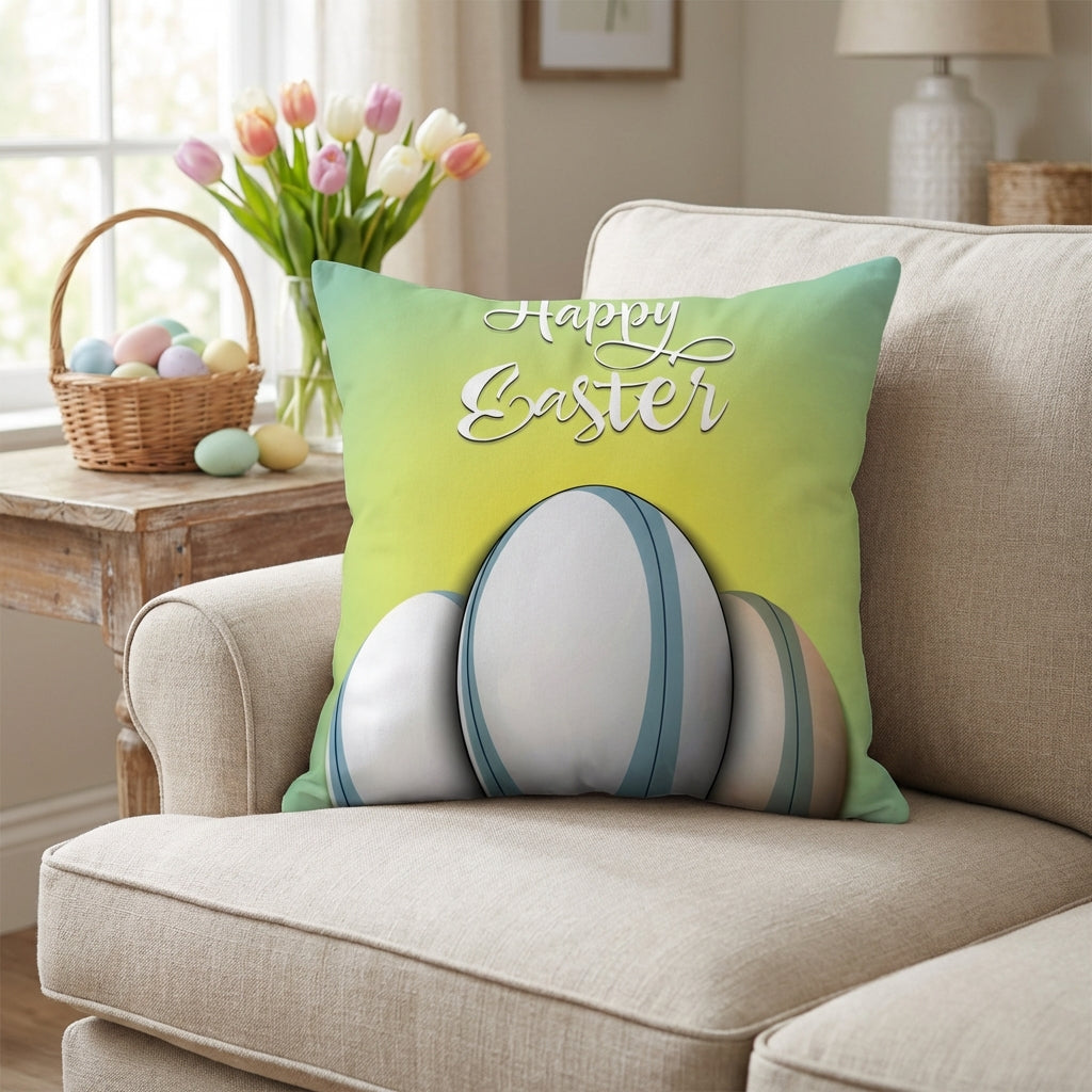 Easter Pillow Cover Short Luxurious Material Easter Pillowcase Holiday Decor Hare Pattern Throw Pillow Cover for Adults, Parents, Bedroom, Living Room