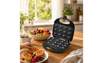 Nonstick Breakfast Maker Electric Baking Machine with 12 Cavities Countertop Snack Maker Compact for Busy Professionals, Students, Kitchen, Dorm Room, Apartment