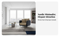Nordic and elegance plush accent Chair Modern Minimalist Design Oversized Armchair Comfortable Indoor Seating Statement Piece for Apartment Dwellers, Interior Designers, Living Room, Bedroom, Lounge Area, perusing alcove