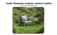 Modern and design Minimalist Deep-Seat Sofa and Chair Set Nordic Inspired Outdoor Furniture Weather-Resistant Garden Furnishing Thick paddings for hosts, homeowners, Families, Backyard, Balcony, Porch, waterside