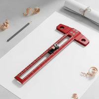 T-Square Ruler Etched Scale Woodworking Marking Gauge Hole Guide