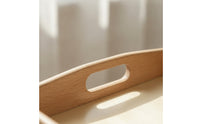 3 Pieces Montessori Tray with Handles Solid Wooden Tray with Handles