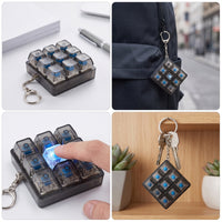 Tactile Keyboard Fidget Keychain Satisfying Keyboard Presser Portable Fidget Keychain Clear for Travel