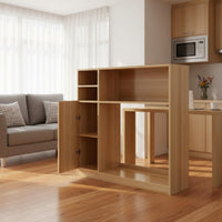 Dining Table Cabinet Combo Foldable Folding Dining Table Built-in Storage