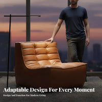 Armless Tufted Block Chair Wabi-Sabi Design Adaptable Sofa Small Space Space-Efficient Minimalist Aesthetic for Homeowners