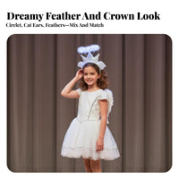 Light-up Celestial Glo Feather Extension Circle Headband Built-in Battery Light-Emitting Crown Celestial Feather Extension