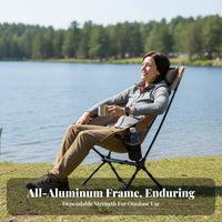 High-Back Moon Chair Foldable High-Back Folding Chair Lightweight for Beachgoers