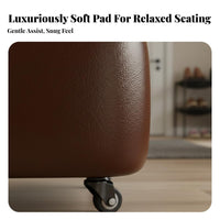 Low Rolling Stool with Spinerest Full-Rotation Casters Rolling Stool with Spinerest Multi-Functional Mobile Seating for Adults, Living Room