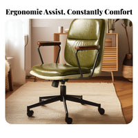 Castered rotating Chair Ergonomic Design Upholstered Rolling Chair Adjustable Height Easy Assembly for Students, Adults, Bedroom