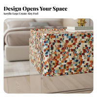 levitating Nightstand Italian Inspired Bedside Cabinet Rainbow Effect Front