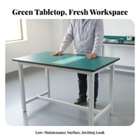 Easy to Clean Anti-Static Workbench Adjustable Shelves ESD Work Table Electronics Assembly Bench for Technicians, DIY Enthusiasts, Factory, Repair Shop, Warehouse, Garage