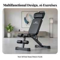 Heavy Duty Construction Adjustable Weight Bench Non-Slip Feet Fitness Equipment High-Density Foam Padding Exercise Chair Ergonomic Design for Men, Home Gym