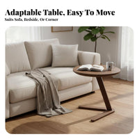 double-level Round Stand adaptable Use Side Table even Rounded Corners for Bedroom