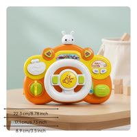 Lights and Sounds Kids Driving Simulation Toy Educational Toddler Pretend Driving Toy Multi-Functional Light-up Musical Steering Wheel Attachable Straps for Toddlers, Babies, Stroller, Crib
