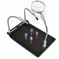 1 Piece Soldering Helping Hands Tool Featuring Magnifying Lamp LED Light Heavy Base Adjustable Arms and Secure Clamps Suitable for Hands-free Electronics Repair Desktop Inspection