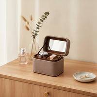 Watch Box with Window PU Leather 2-Slot Watch Box Storage Holder Compact Portable for Travelers, Dresser, Nightstand