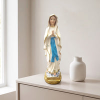 Praying Statue Religious Statue with Gold Base Decorative Angel Figurine for Living Room Shelf
