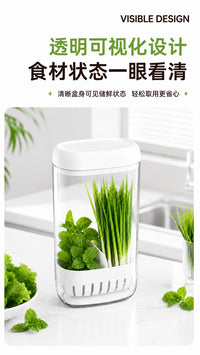 Hydroponic Fresh-Keeping Container for Scallions, Cilantro, Garlic, Mint, and Asparagus