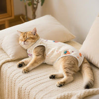 Post-Operative Clothing and Cat Recovery Suit, Printed Post Surgery Cat Clothes, Spay Surgery Suit Cat for Anti-Licking Protection