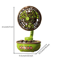 Vintage Design Table Fan Ambient Light Retro Desk Fan Quiet Function for Desktop