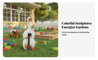 Cartoon Duck Statue Weather Resistant Resin Duck Figurine Adorable Resin Animal Figure for Landscaping, Kindergarten, Patio