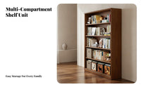 Floor-Standing Multi-Tier Bookcase Thick Shelves Freestanding Shelf Unit Sturdy and Stable Storage Furniture High Load Capacity for Students, Book Lovers, Homeowners, Study Room, Home Office, Bedroom