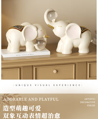 Chinese Style Resin Elephant Desk Ornament for Office and Home