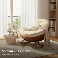 Upholstered Rocking Chair Quiet Non-Slip Recliners Upholstered Recliner Ergonomic Design Modern Design for Homeowners