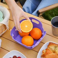 Storage Baskets for Organizing, Pantry Vegetable Storage Basket, Foldable Fruit Basket with Handles, Multi Functional Orchid Synthetic Material
