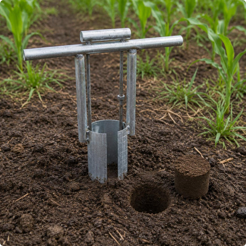 Hand Held Transplanter Easy to Use Metal Transplanter Rust-Resistant Hole Digger