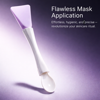 Double Ended Facial Brushes with and Spoon for Skincare Routine, Silicone Cosmetic for Clay Masks and Cream