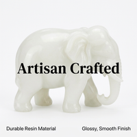 Jade Stone Elephant Ornament, Elephant Statue Jade Stone, Chinese Elephant Figur #variant:Chinese, Curved Trunk Elephant