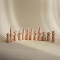 Wooden Peg Doll Removable Hat Imaginative Play Form Smooth Edges Children's Plaything for Kids