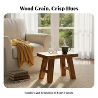 Rectangular Wooden Stool Rustic Design Small Bench Space-Saving for Homeowners
