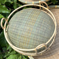 Handwoven Bamboo Cat Bed Pet Villa, Summer Best Seller, Dog Bed All-Season with Base, Pet Basket