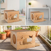 Wall Mounted Cat Shelf and Solid Wood Climbing Frame with 10 Perches, Space Capsule Cat Bed plus Ladder for Large Indoor Cats Space Saving Home