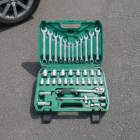 37-Piece Automotive Repair Tool Kit 72-Tooth Socket Wrench Kit with Case Travel-Friendly Socket Set with Ratchet Heavy-Duty for Mechanics