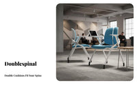 Folding Training Chair with Tablet Writing Surface Space-Saving Design Office Furniture Firm Padding Sliding Writing Surfacerest
