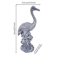 Crane Fishing Ornament Landscape Decoration Crane Statue Waterproof Animal Sculpture for Pond