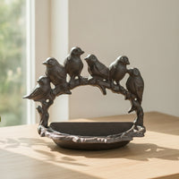 Cast Iron Bird Feeder Vintage Ornament Weather-Resistant for Patio