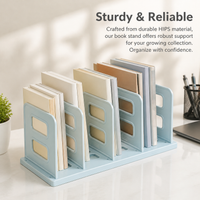 HIPS Bookends, 4 Piece Shelf Bookend for Dorm Office Apartment, Clean Contemporary Desk Bookends, 348x150x140mm, Assembly Required