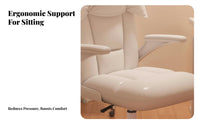 Upholstered Rolling Chair Adjustable Height for Bedroom, Adults
